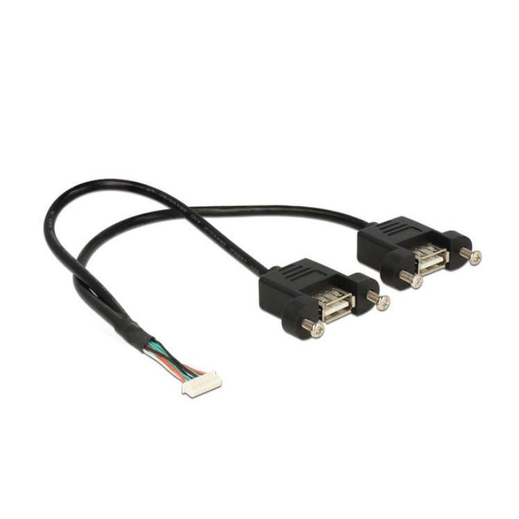 Kabel USB PIN HEADER(M) 8 PIN-2x USB-A(F) 2.0