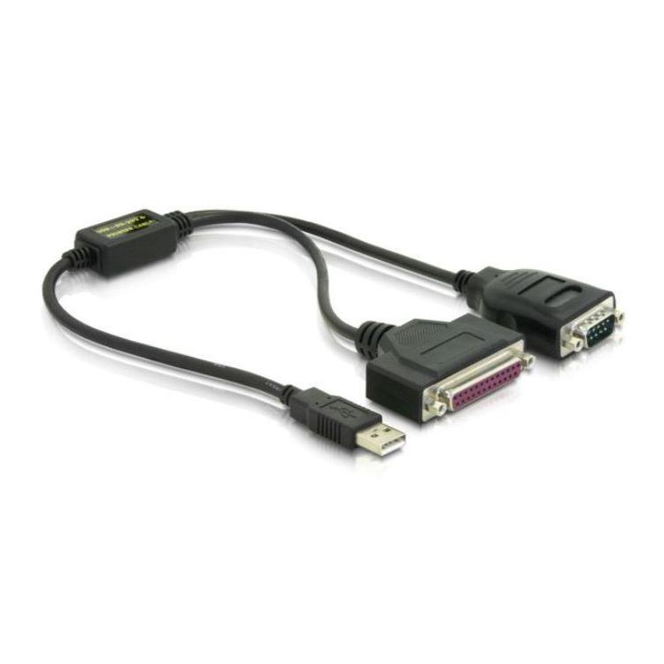 Adapter USB-AM SERIAL 9PIN DB9 (COM)(M)+LPT 25PIN DB25(F) na kablu