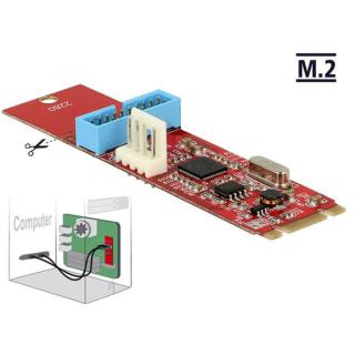 Adapter M.2 KEY B+ M 59PIN- USB PIN HEADER 19PIN(M) 3.0 + zasilanie FLOPPY