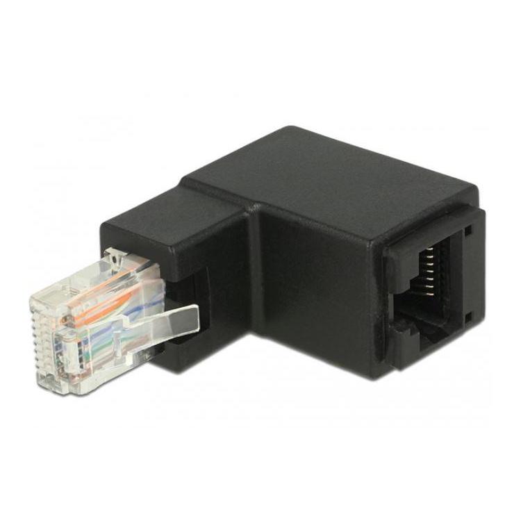 Adapter RJ45(M)-R J45 kątowy kat.6