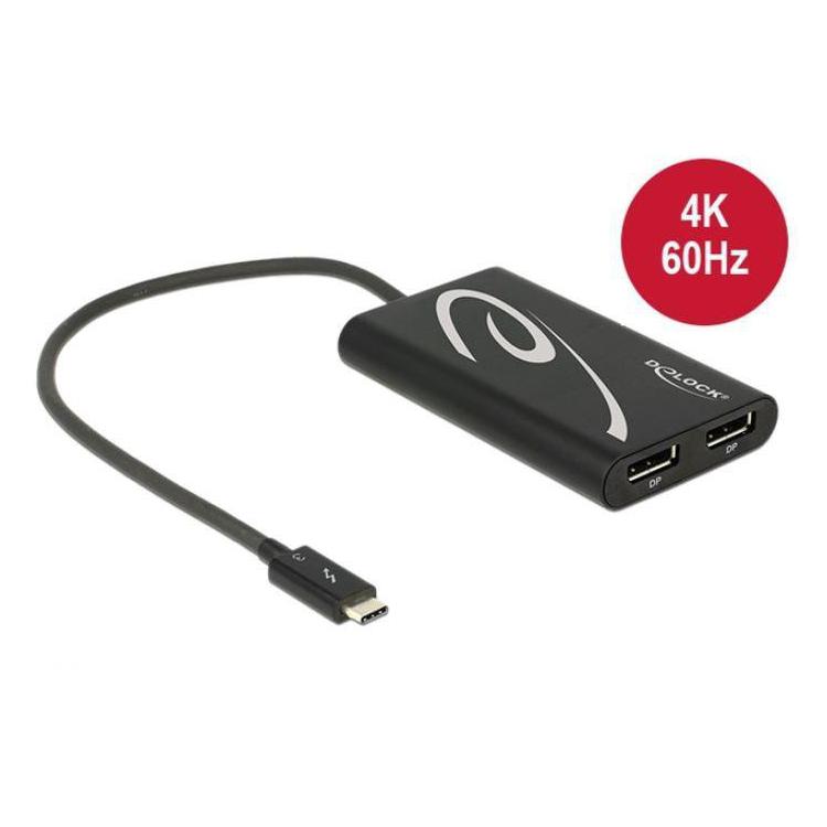 Adapter USB C(M)- 2x Displayport(F)