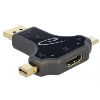 Adapter 3w1 USB cm/Displayport(M)/Displayport MINI (M)-...