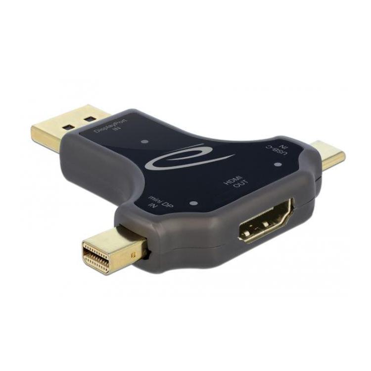 Adapter 3w1 USB cm/Displayport(M)/Displayport MINI (M)- HDMI(F)