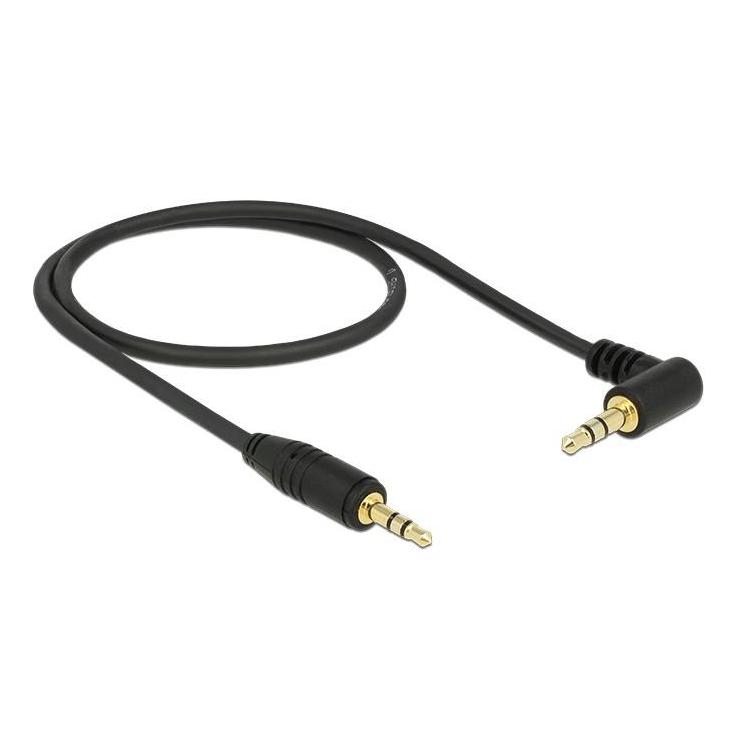 Kabel audio minijack 3.5mm M/M 3pin Kątowy 90 stopni