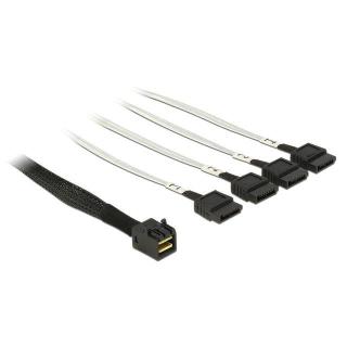 Kabel SAS Mini HD SFF-8643(M) - 4xSATA7 PIN(F) 0.5m