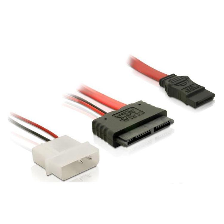 Kabel zasilający wewnętrzny MOLEX 2 PIN(M)+SATA MICRO 16 PIN(F)- SATA 7 PIN(F)