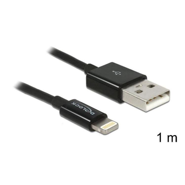 Kabel LIGHTNING(M) USB-A(M) 1m czarny