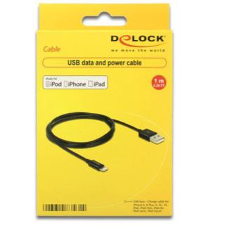 Kabel LIGHTNING(M) USB-A(M) 1m czarny