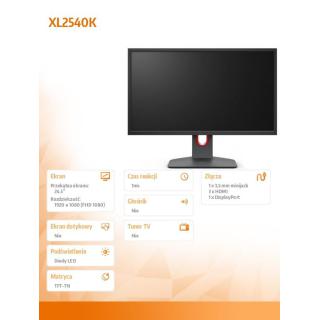 Monitor BENQ XL2540K LED 1ms/12MLN:1/HDMI/GAMING