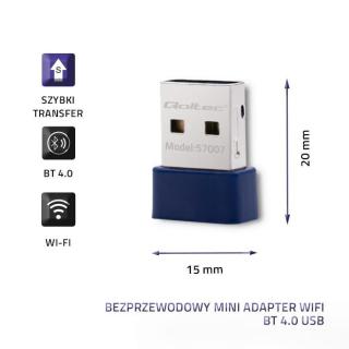 Bezprzewodowy mini adapter Wi-Fi | BT 4.0 USB | standard N