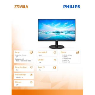 Monitor 272V8LA 27 cali VA HDMI DP Głośniki