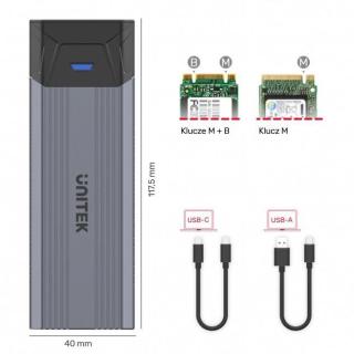 Obudowa USB3.1 Gen2 - M.2,NVME/SATA S1204B