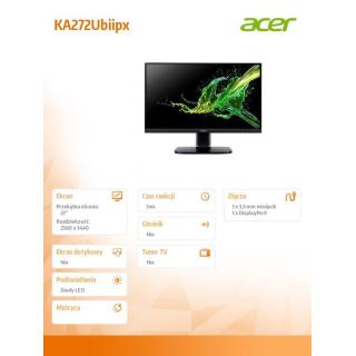 Monitor 27 cali KA272Ubiipx QHD IPS LED 1ms 250nits