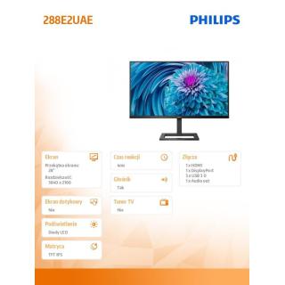 Monitor 288E2UAE 28 cali IPS 4K HDMI DP Głośniki HAS