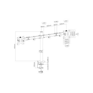 Uchwyt biurkowy podwójny na LCD FPMA-D550D BLACK