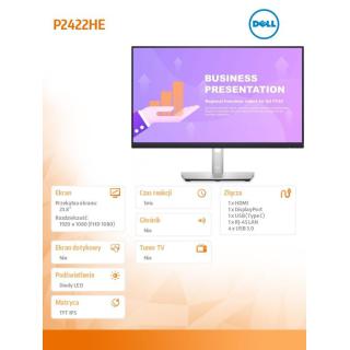 Monitor P2422HE 24 cale LED IPS 1920x1080/16:9/USB-C/RJ45