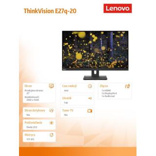 Monitor 27.0 ThinkVision E27q-20 WLED LCD 62D0GAT1EU