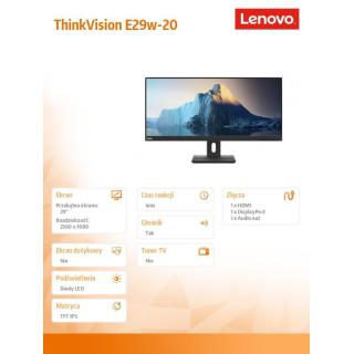 Monitor 29.0 ThinkVision E29w-20 WLED LCD 62CEGAT3EU