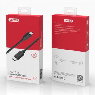 Kabel USB TYP-C DO microUSB 2.0 1m Y-C473BK