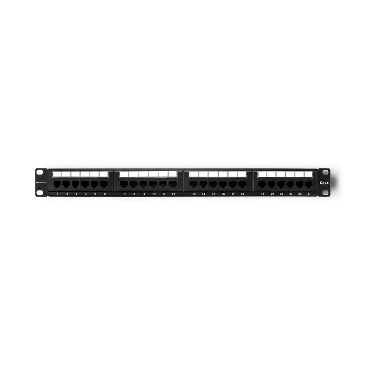 Patch panel RACK | 24 porty | kat.6 UTP | Czarny