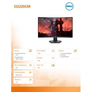 Monitor S3222DGM 31,5 cali VA 2560x1440/2xHDMI/DP/3Y