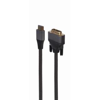 Kabel HDMI do DVI w oplocie 1.8m pozłacane końcówki