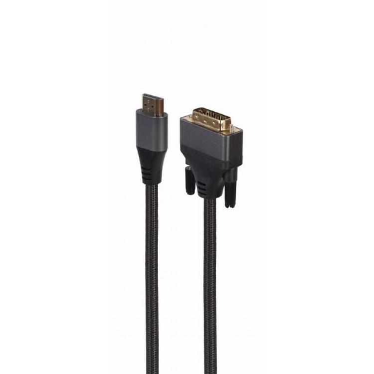 Kabel HDMI do DVI w oplocie 1.8m pozłacane końcówki