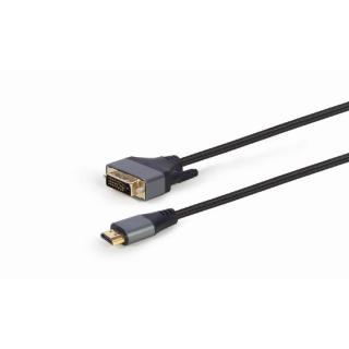 Kabel HDMI do DVI w oplocie 1.8m pozłacane końcówki