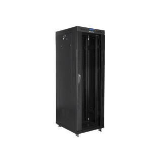 Szafa instalacyjna rack stojąca 19 37u 600x800 czarna, drzwi szklane lcd (Flat pack)