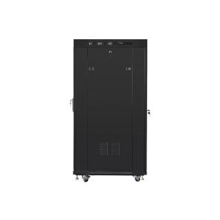 Szafa instalacyjna rack stojąca 19 27U 600x800 czarna, drzwi szklane LCD (Flat pack)