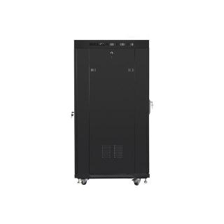 Szafa instalacyjna rack stojąca 19 27U 600x800 czarna, drzwi szklane LCD (Flat pack)