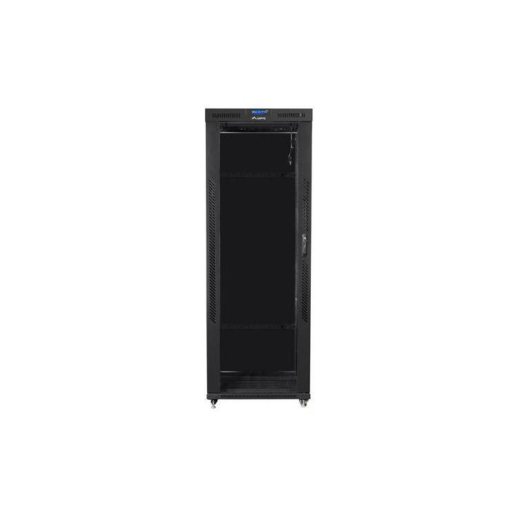 Szafa instalacyjna rack stojąca 19 42U 800x1000 czarna, drzwi szklane LCD (Flat pack)