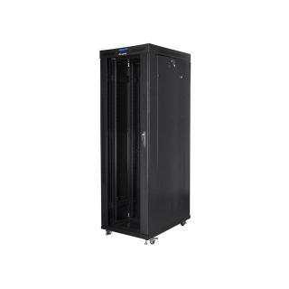 Szafa instalacyjna rack stojąca 19 42U 800x1000 czarna, drzwi szklane LCD (Flat pack)