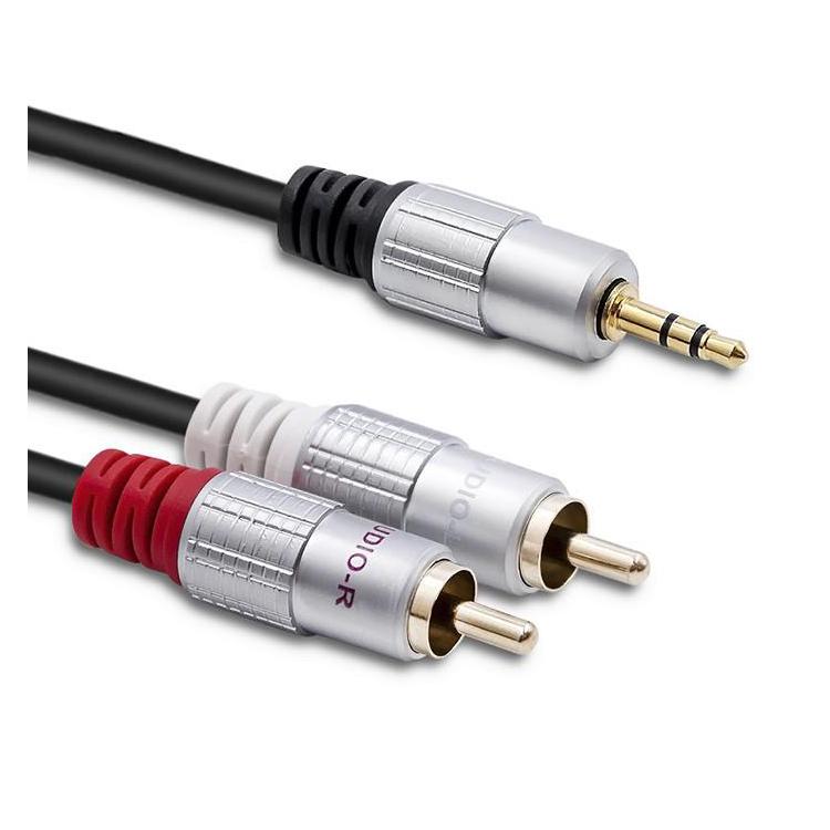 Kabel 2xRCA / Mini Jack 3.5mm | 1m | czarny