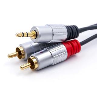 Kabel 2xRCA / Mini Jack 3.5mm | 1m | czarny