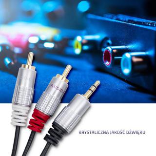 Kabel 2xRCA / Mini Jack 3.5mm | 2m | czarny