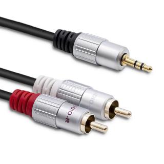 Kabel 2xRCA / Mini Jack 3.5mm | 3m | czarny