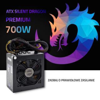 Zasilacz ATX SILENT DRAGON 700W | 80 Plus | Gaming