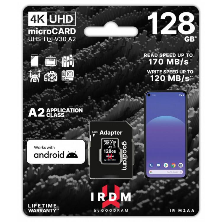 Karta pamięci microSD IRDM 128GB UHS-I U3 A2 + adapter