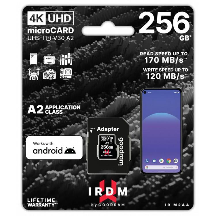 Karta pamięci microSD IRDM 256GB UHS-I U3 A2 + adapter