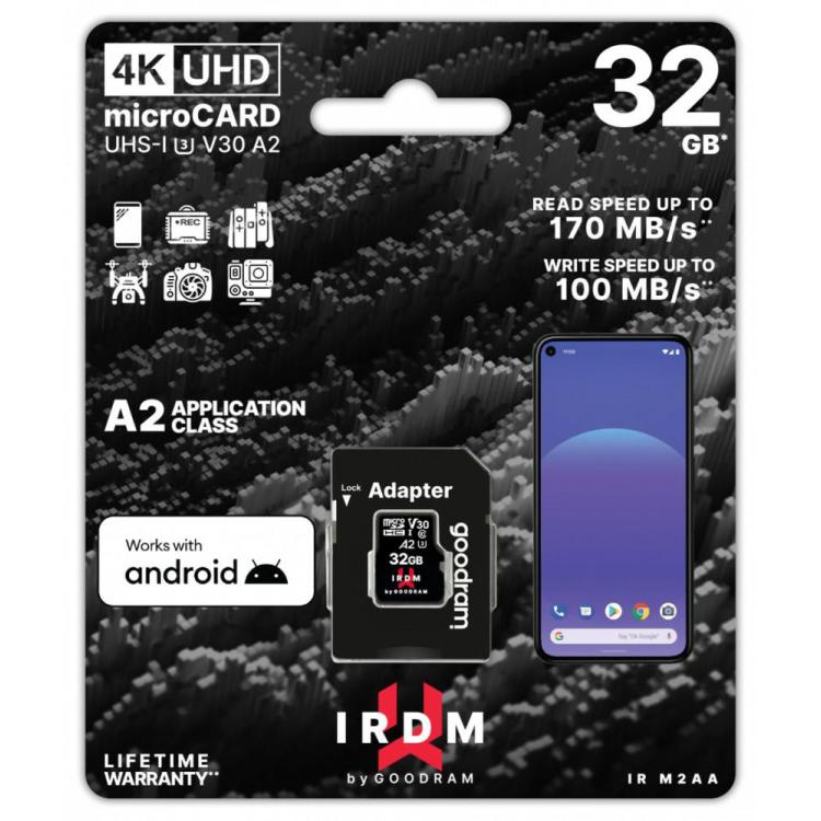 Karta pamięci microSD IRDM 32GB UHS-I U3 A2 + adapter