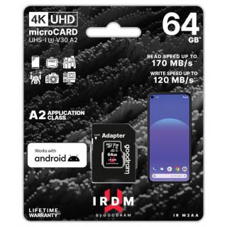 Karta pamięci microSD IRDM 64GB UHS-I U3 A2 + adapter