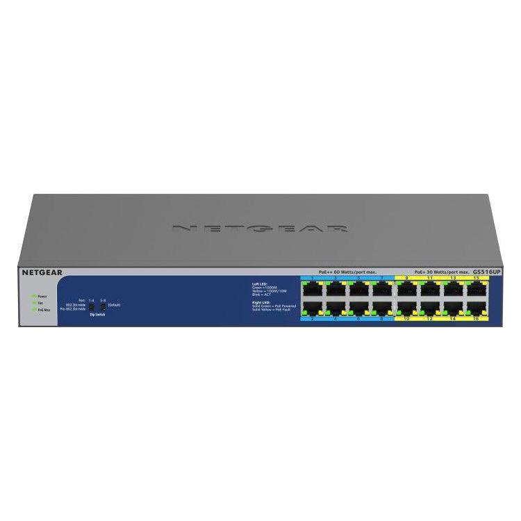 Przełączni GS516UP Switch Unmanaged 8xGE PoE+ 8xGE PoE++