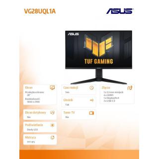 Monitor 28 cali VG28UQL1A IPS UHD 4K 450cd/m2/100MLN:1/ 144Hz 2xHDMI2.0 2XHDMI2.1 DP 3XUSB Głośnik PIVOT G-SYNC