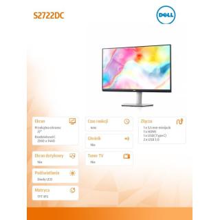 Monitor S2722DC 27 cali LED 2560x1440/HDMI/USBC/3Y