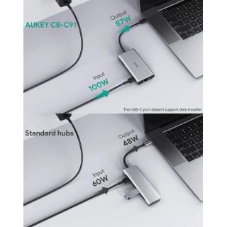 CB-C91 aluminiowy HUB USB-C | 8w1 | RJ45 Ethernet 10/100/1000Mbps | 3xUSB 3.1 | HDMI 4k@30Hz | SD i micro SD | USB-C Power