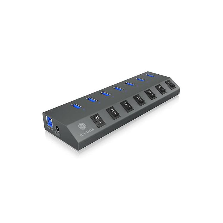 IB-HUB1701-C3 7xUSB Type-A, włącznik/wyłącznik dla każdego USB portu