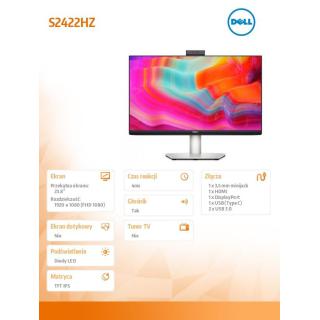 Monitor S2422HZ 23,8 cali LED FHD/HDMI/USBC/DP/Kamera