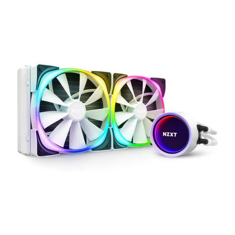 Chłodzenie wodne Kraken X63 white 280mm RGB podświetlane wentylatory i pompa