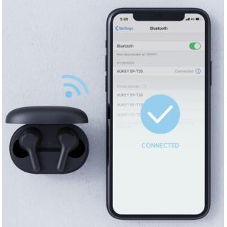 EP-T25 True Wireless Słuchawki Bluetooth 5.0 | wodoodporne IPX5 | dotykowe | 20h | A2DP | AVRCP | HFP | AAC